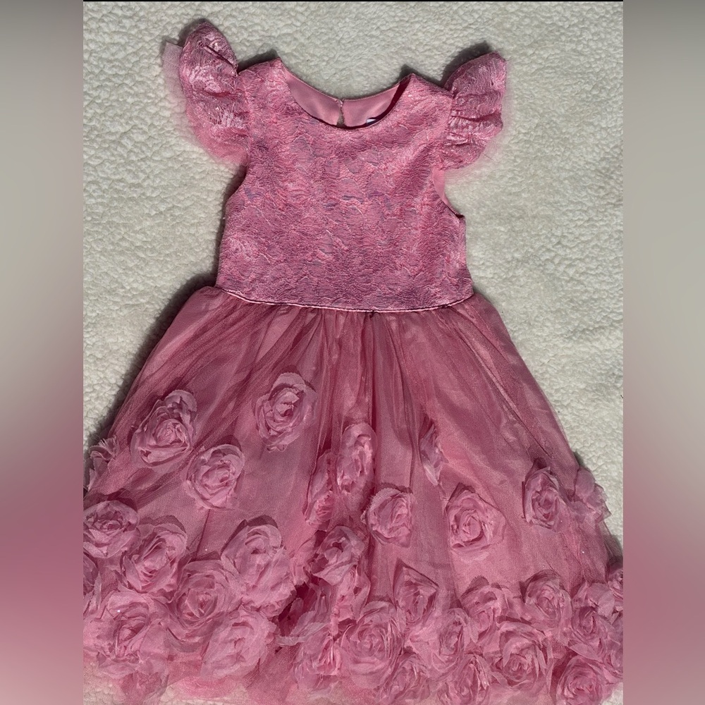 Pink Floral Tulle Party Dress for Girls
